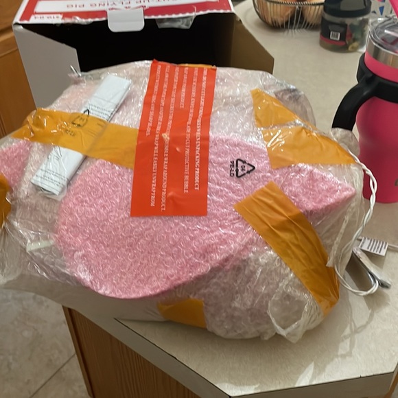 Light Up Flying Pig Pink Christmas Holiday Time 26 inches tall indoor outdoor - Picture 5 of 12